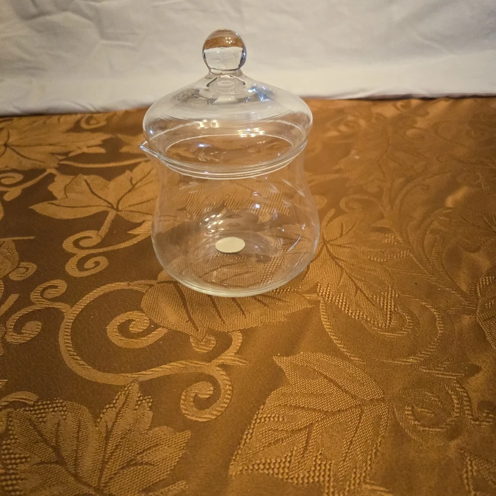 Vintage Princess House Heritage  Clear Glass Jar With Lid